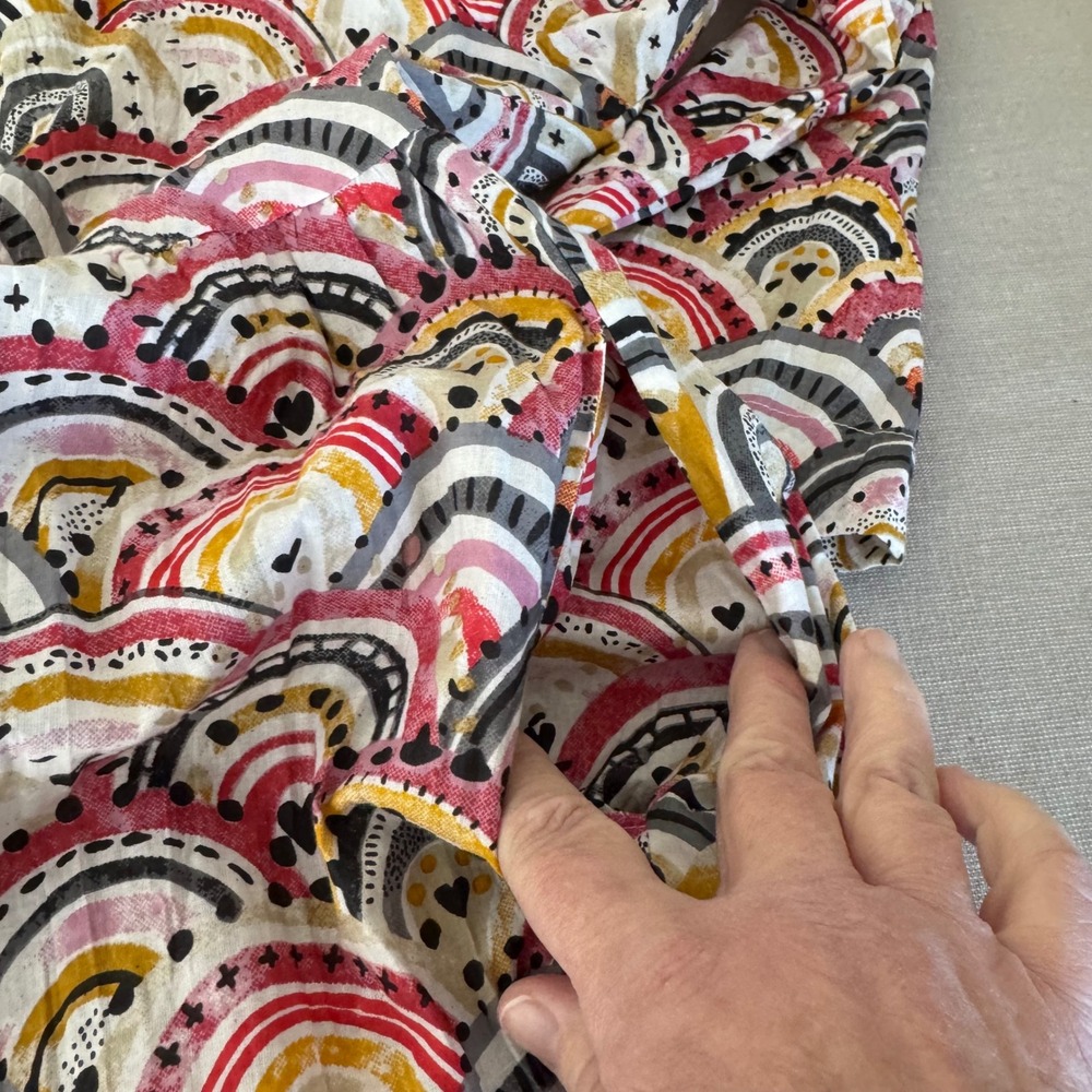 Dress Addict Button‎ Front Cotton Dress Tiered Medium Rainbow Print - Picture 8 of 11